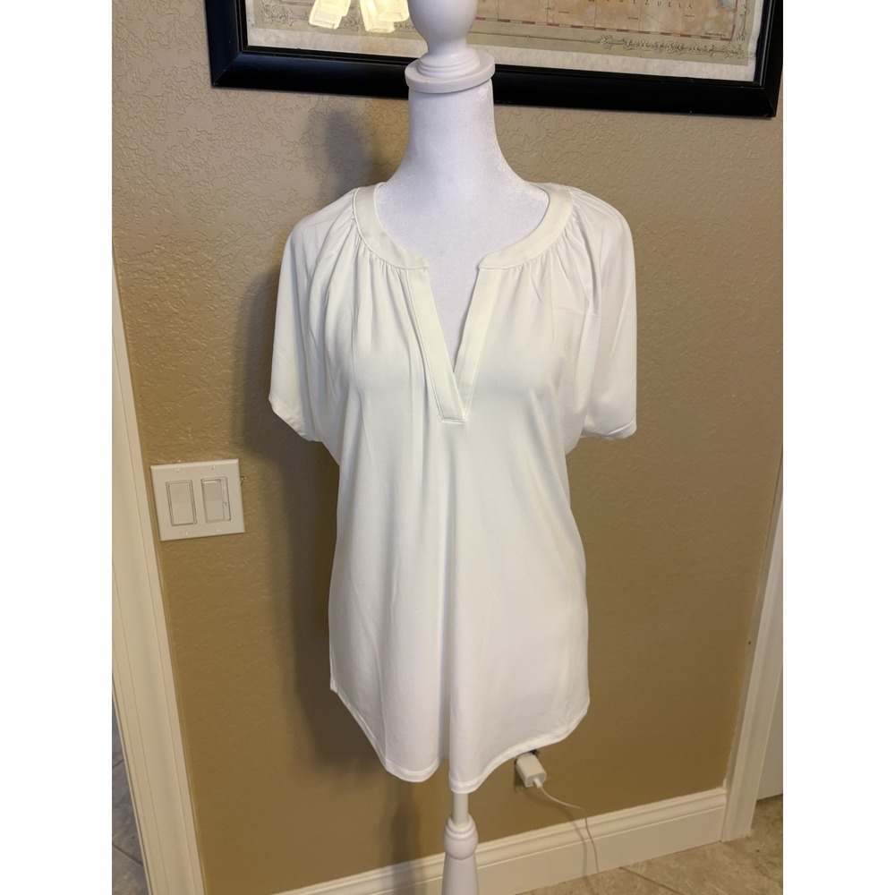 Jones New York‎ Signature Women's Ivory Short Sleeve Top, Medium, NWT